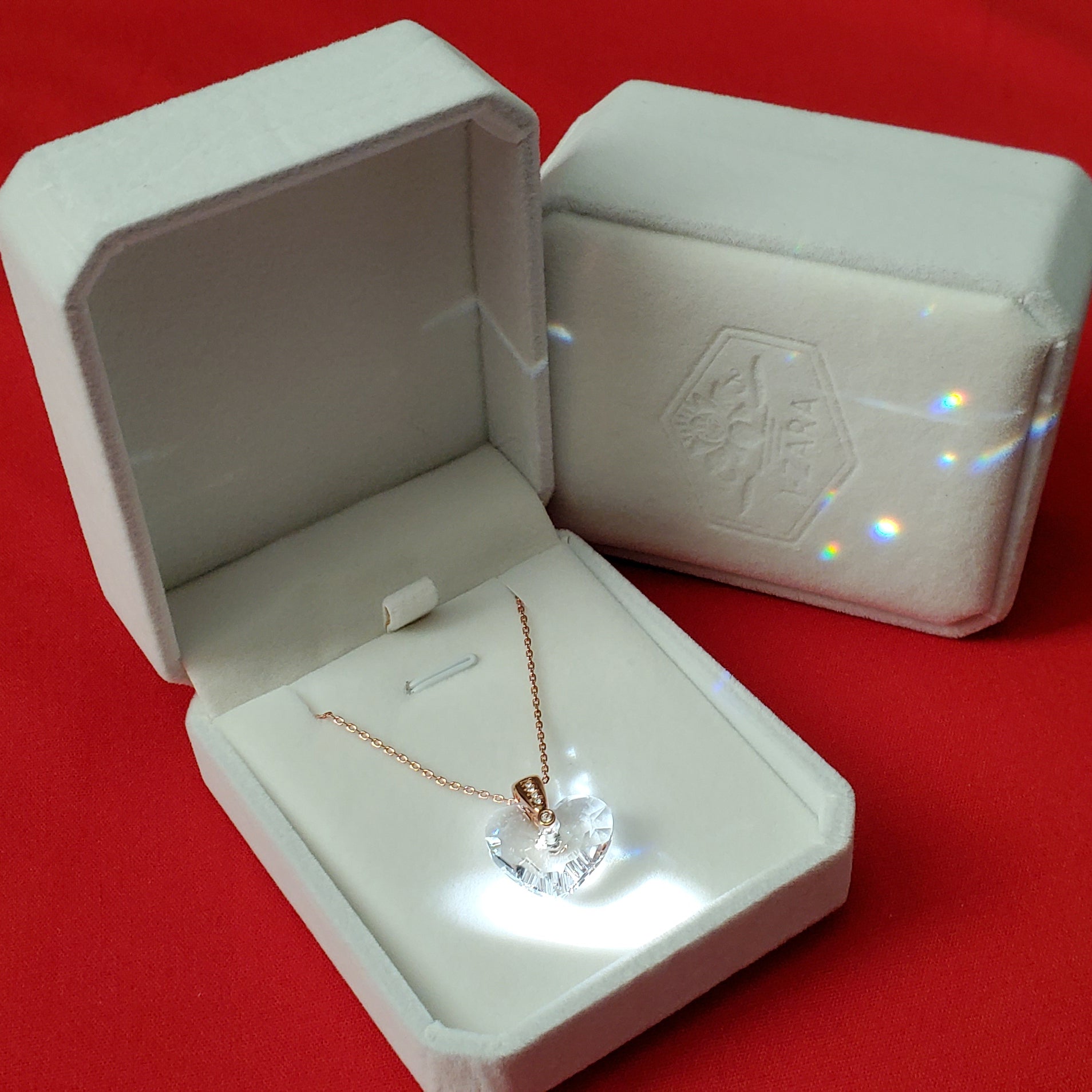 Rose Gold Crystal Heart Necklace Made With Swarovski Crystal Online
