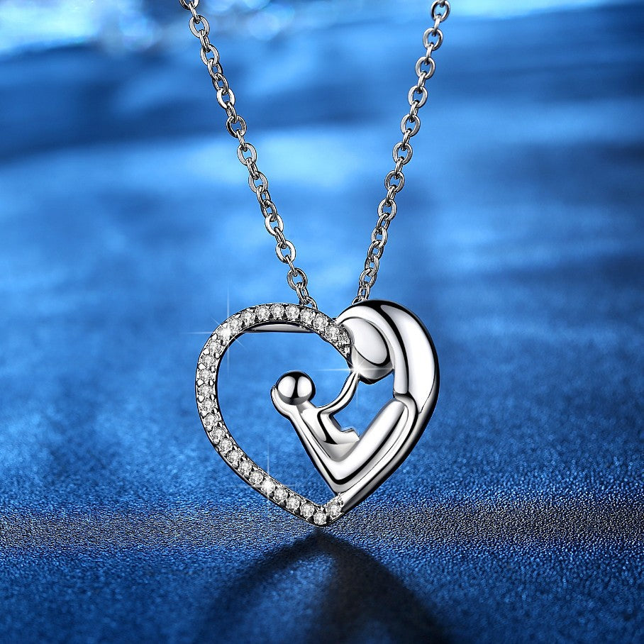 Best Great Quality Classic Mother and Child Heart Pendant Necklace