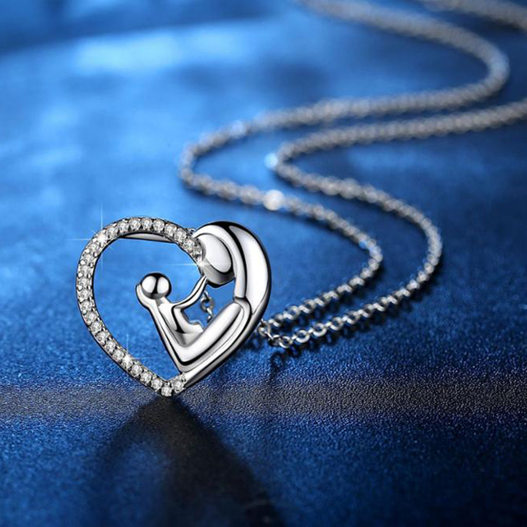 Best Great Quality Classic Mother and Child Heart Pendant Necklace