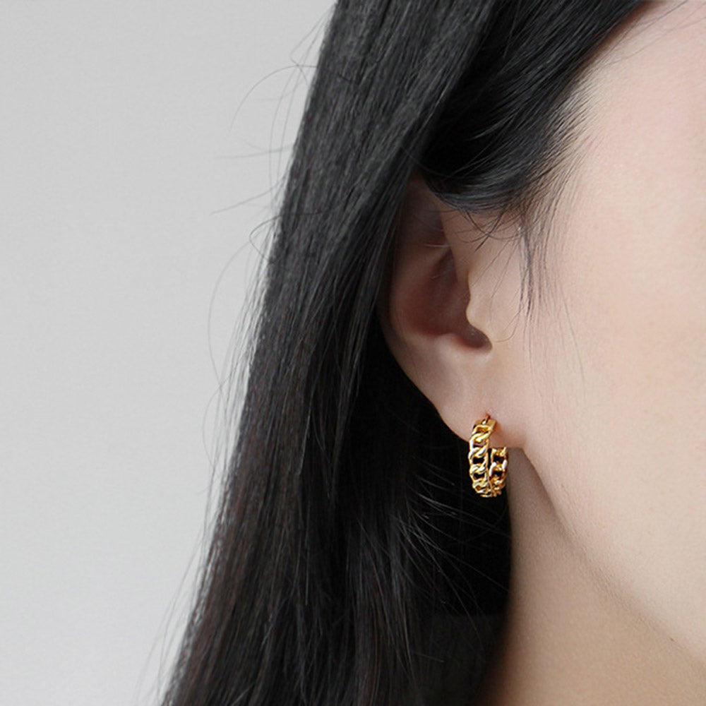 cuban link hoop earrings