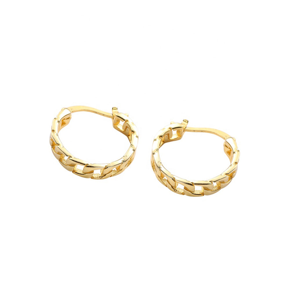 cuban link hoop earrings