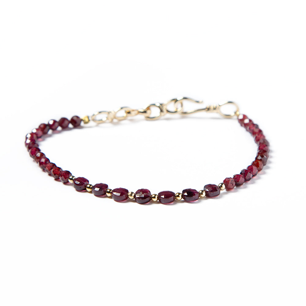 Garnet with Infinity Charm Bracelet