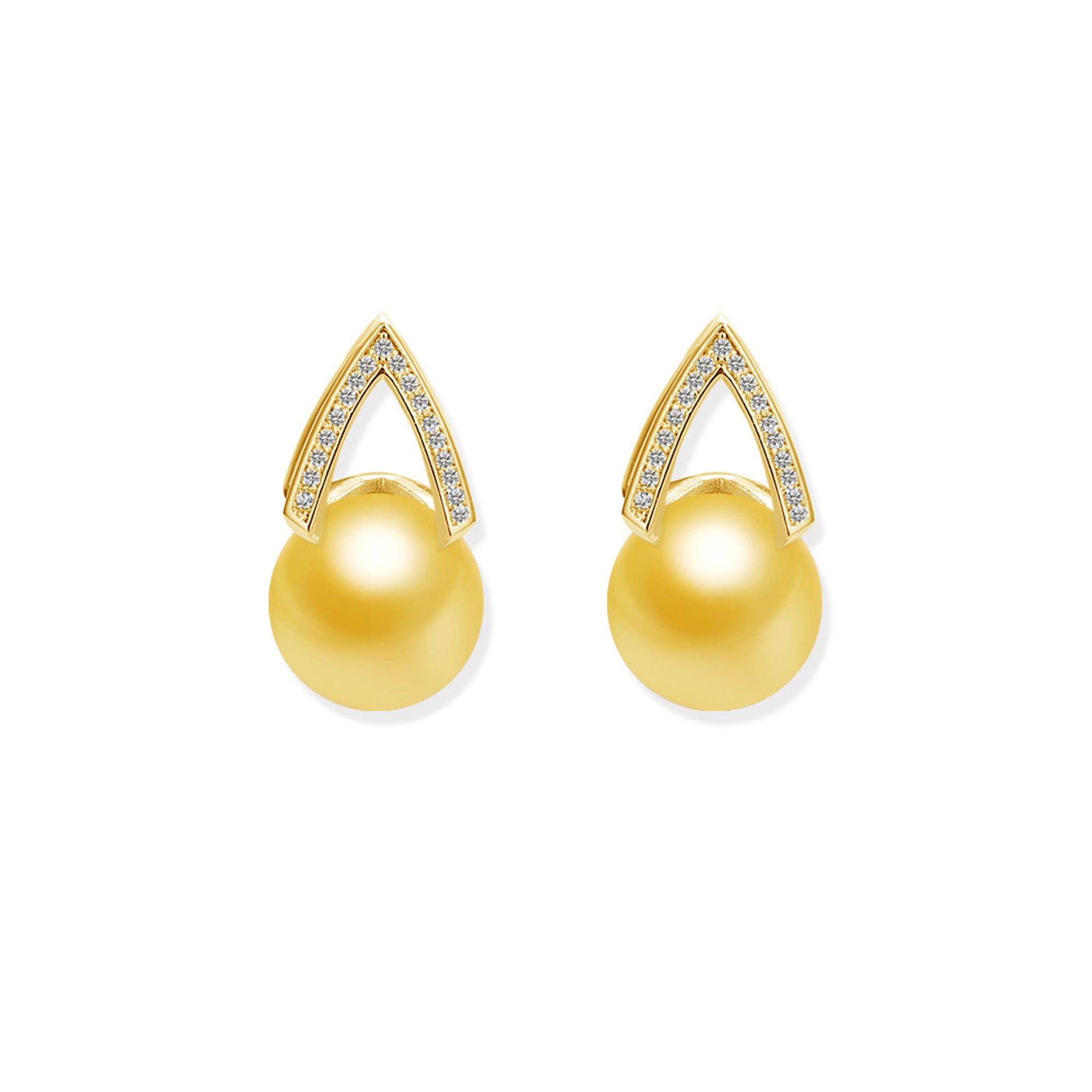 Gold Pearl Drop Earrings
