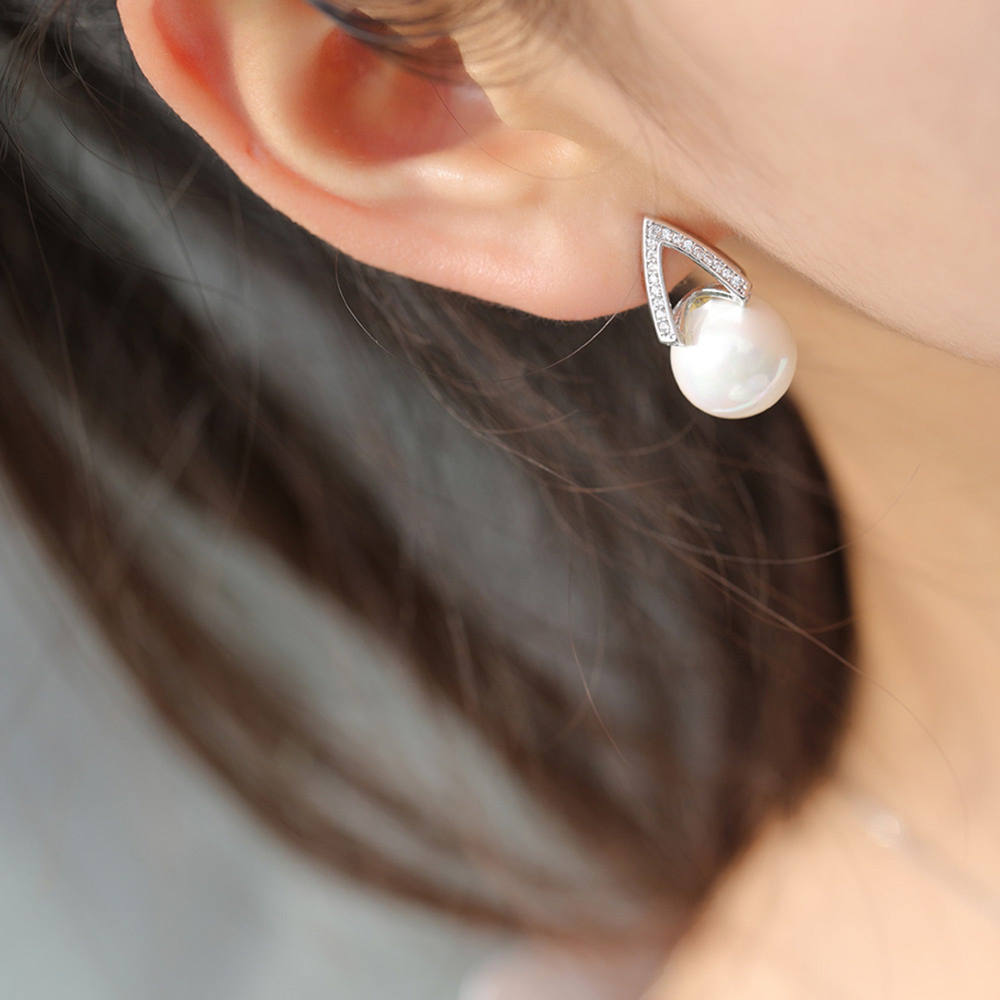 White Pearl Drop Earrings