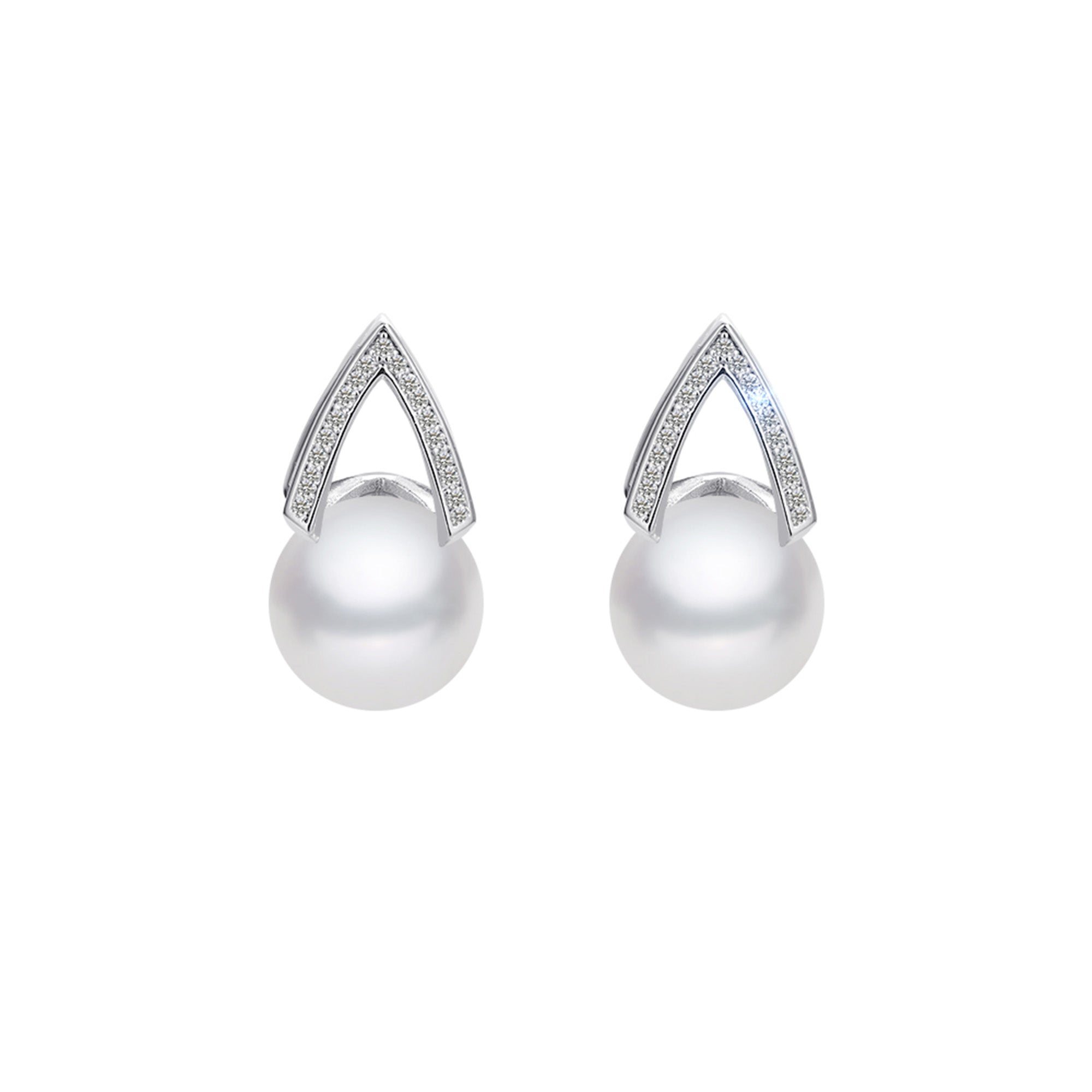 White Pearl Drop Earrings