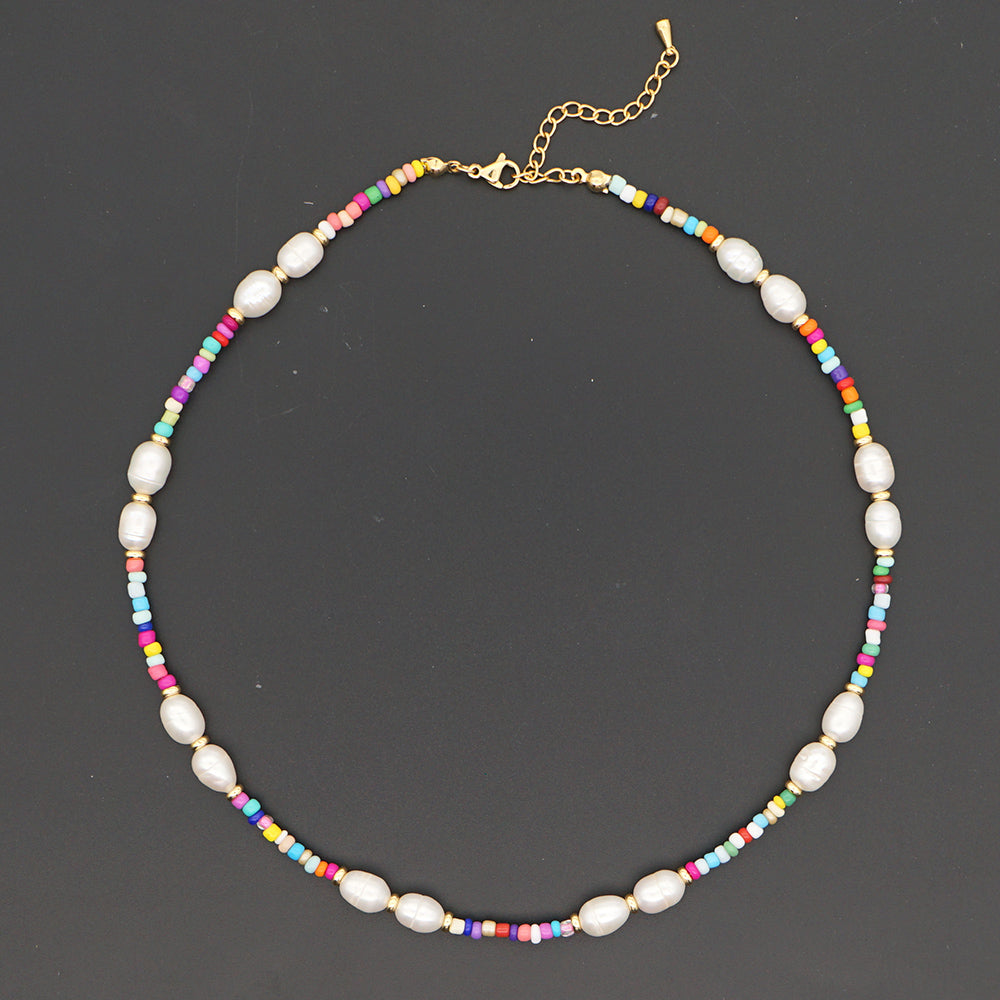 Bohemian Style Freshwater Pearl Bead Necklace